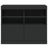 vidaXL Szafka z oświetleniem LED, czarna, 81x37x67 cm