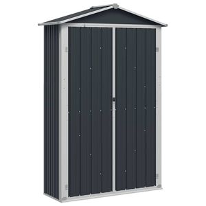 vidaXL Szopa ogrodowa, antracyt, 116x45x175 cm, stal galwanizowana