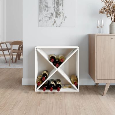 vidaXL Szafka na wino, biały, 62x25x62 cm, lite drewno sosnowe