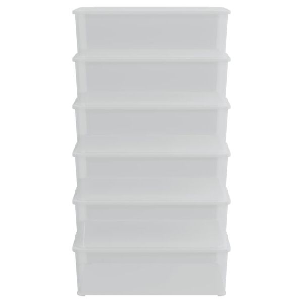 vidaXL Plastikowe pojemniki do przechowywania, 6 szt, 25L, sztaplowane