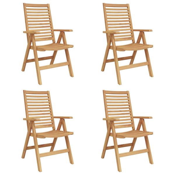 vidaXL Krzesło Ogrodowe 4 pcs Brązowy 52 x 64.5 x 108 cm