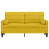 vidaXL 2-osobowa sofa z poduszkami, ż&oacute;łta, 140 cm, aksamit