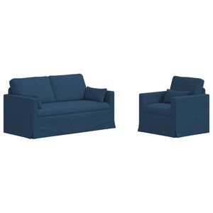 vidaXL Sofa 2 pcs Niebieski 158 x 78 x 80 cm tkanina