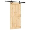 vidaXL Drzwi przesuwne 95 x 210 cm Lite Drewno Sosnowe (Nieobrobione)