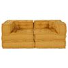 vidaXL Modułowa sofa 2 pcs Ż&oacute;łty 140 x 70 x 56 cm tkanina