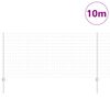 vidaXL Ogrodzenie z słupkiem Srebrny 1 x 10 m Stal