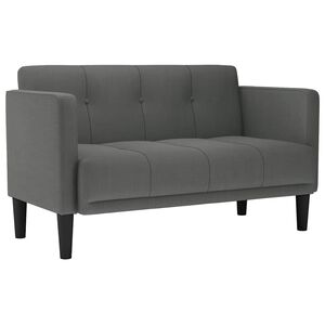 vidaXL Sofa dwuosobowa Ciemnoszara 111 cm Tkanina