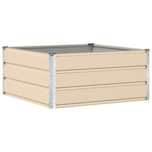 vidaXL Donica Kość słoniowa 100 x 100 x 45 cm Stal