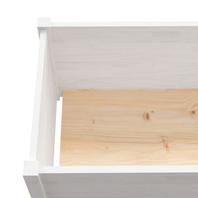 vidaXL Donice ogrodowe, 2 szt., białe, 100x50x50 cm, drewno sosnowe