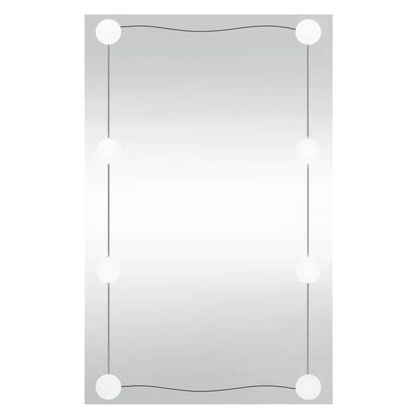 vidaXL Lustro ścienne z LED, 40x60 cm, szklane, prostokątne