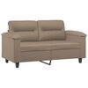 vidaXL 2-osobowa sofa z poduszkami, cappuccino, 120 cm, sztuczna skóra