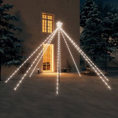 vidaXL Choinka z lampek, wewn./zewn., 576 zimnych białych LED, 3,6 m
