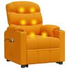 vidaXL Podnoszony fotel masujący, ciemnożółty, obity tkaniną