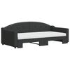 vidaXL Sofa rozsuwana z materacami, czarna, 90x190 cm, tkanina