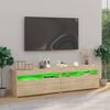 vidaXL Szafki pod TV z LED, 2 szt., dąb sonoma, 75x35x40 cm