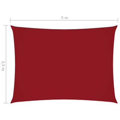 vidaXL Prostokątny żagiel ogrodowy, tkanina Oxford, 3,5x5 m, czerwony