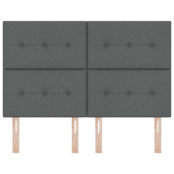 vidaXL Zagł&oacute;wek Z zagł&oacute;wkiem Ciemnoszary 160 cm Sk&oacute;ra ekologiczna