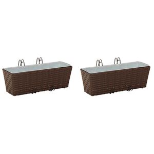 vidaXL Balustrada 2 szt. brązowy 50 x 17 x 17 cm Metal