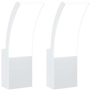 vidaXL Kinkiety zewnętrzne LED, 2 szt., białe, odlewane aluminium