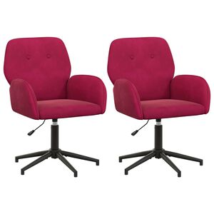 vidaXL Obrotowe krzesła biurowe 2 szt. 54 x 55 x 90 cm Czerwone wino
