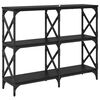 vidaXL Konsola Czarny Dąb 100 x 28 x 80,5 cm Materiał drewnopochodny