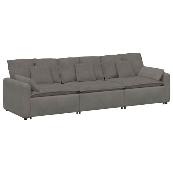 vidaXL Sofa modułowa z poduszkami, jasnoszara