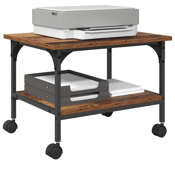 vidaXL Stojak na drukarkę Stare drewno 50 x 40 x 38 cm