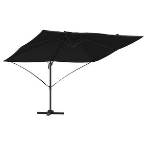vidaXL Parasol plażowy Czarny 351 x 250 x 260 cm Poliester i aluminium