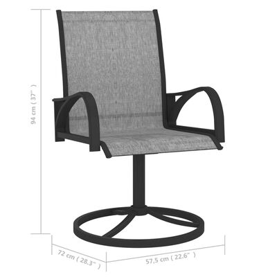 vidaXL Krzesła ogrodowe, obrotowe, 2 szt., textilene i stal, szare