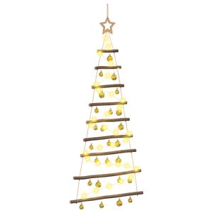 vidaXL Wisząca choinka świąteczna z bombkami 120 cm 50 LED Ciepła biel