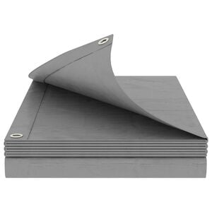 vidaXL Plandeka z oczkami jasnoszary 6 x 6 m 260 gsm PE