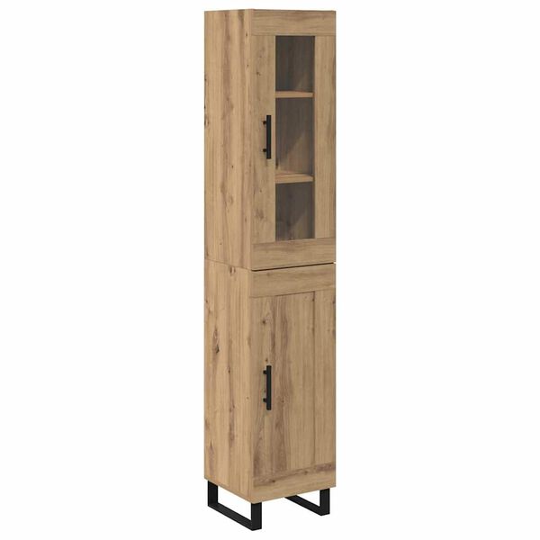 vidaXL Highboard Dąb rzemieślniczy 34,5 x 34 x 180 cm