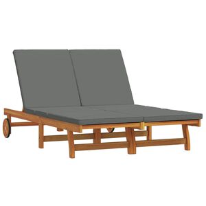 vidaXL Leżak Brązowy 125 x 200 x 84 cm Lite Drewno Akacji