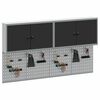 vidaXL Zestaw Szafki Narzędziowej i Pegboard z półką 6 pcs Czarny
