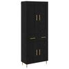 vidaXL Highboard Czarny Dąb 69,5 x 34 x 180 cm Materiał drewnopochodny