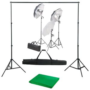 vidaXL Fotograficzny zestaw studyjny z lampami i tłem