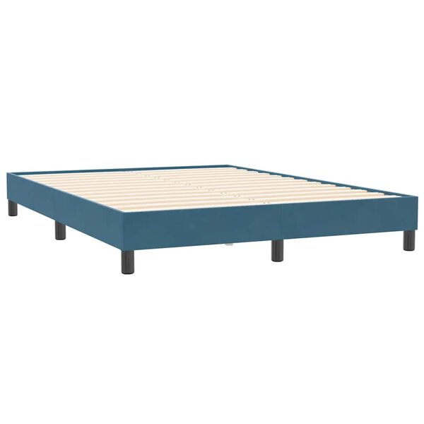 vidaXL Ł&oacute;żko typu Box Spring bez materaca Ciemnoniebieskie 160x210 cm
