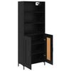 vidaXL Highboard Czarny Dąb 69,5 x 34 x 180 cm Materiał drewnopochodny