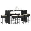 vidaXL 9-cz. zestaw mebli barowych z poduszkami, czarny, polirattan