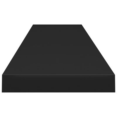 vidaXL Półki ścienne, 4 szt., czarne, 120x23,5x3,8 cm, MDF