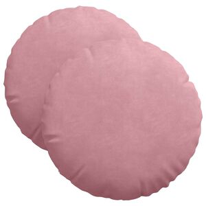 vidaXL Poduszki na siedziska 2 pcs R&oacute;żowy &Oslash; 40 x 13 cm Aksamit