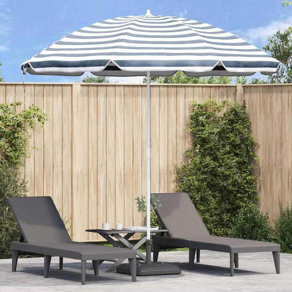 vidaXL Parasol plażowy Niebieski 263 x 263 x 272 cm Poliester i Metal