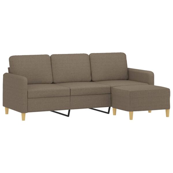 vidaXL 3-osobowa sofa z podn&oacute;żkiem, taupe, 180 cm, tkaniną