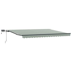 vidaXL Markiza wysuwana Zielony i Biały 400 &times; 300 cm