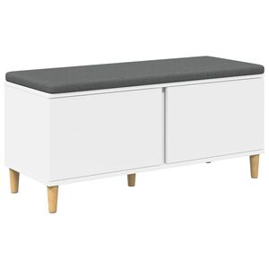 vidaXL Ławka w przedpokoju z poduszką z drzwiami Biały 60 x 38 x 46 cm