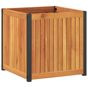 vidaXL Donica ogrodowa, 45x45x44 cm, lite drewno akacjowe i stal