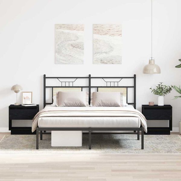 vidaXL Szafka Nocna z szufladą 2 pcs Czarny dąb 45 x 34 x 44 cm