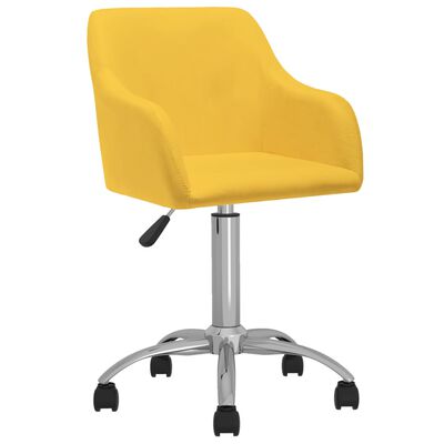 vidaXL Obrotowe krzesła stołowe, 6 szt., żółte, obite tkaniną