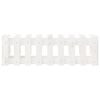 vidaXL Rabata ogrodowa z płotkiem, biała, 100x30x30 cm, drewno sosnowe