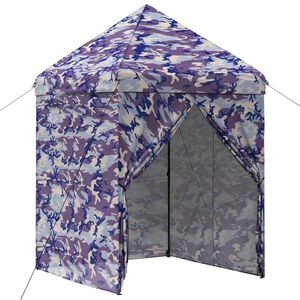 vidaXL Garaż Pop-up z 4 Ścianami 2 x 2 m Niebieski kamuflaż